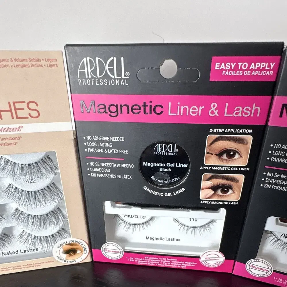 Ardell Naked Lashes 422 + Magnetic Liner & Lash 110 Set Black LOT - Picture 3 of 6